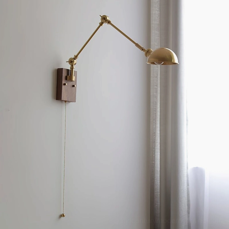 Troy Swing Arm Wall Lamp side rear view metal articulated arm vintage industrial design