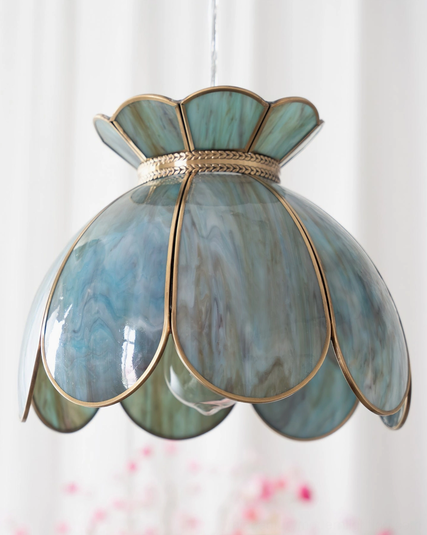 Turrella botanical glass pendant light showcase showing complete fixture design