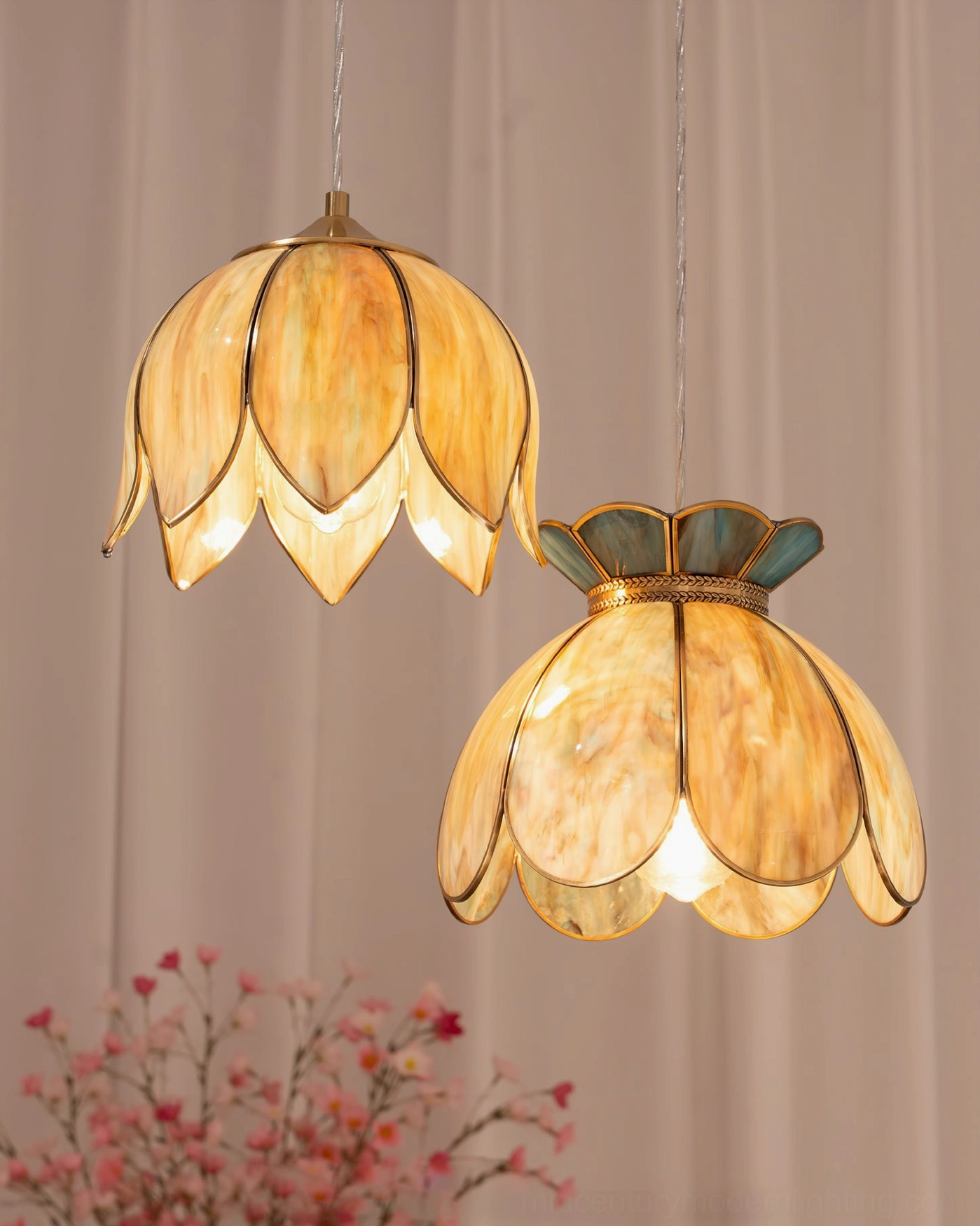 Turrella glass pendant light mounted in interior space showing architectural design