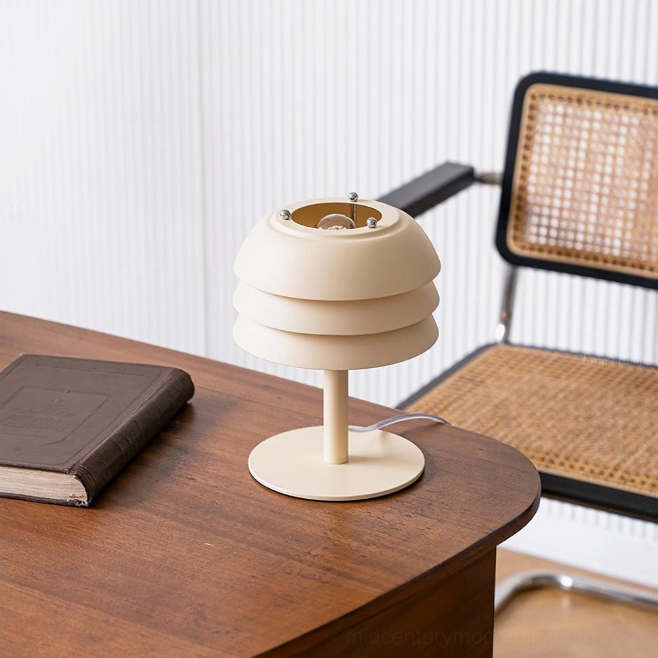 Valencia table lamp with top shade removed showing internal bulb socket and metal mounting hardware