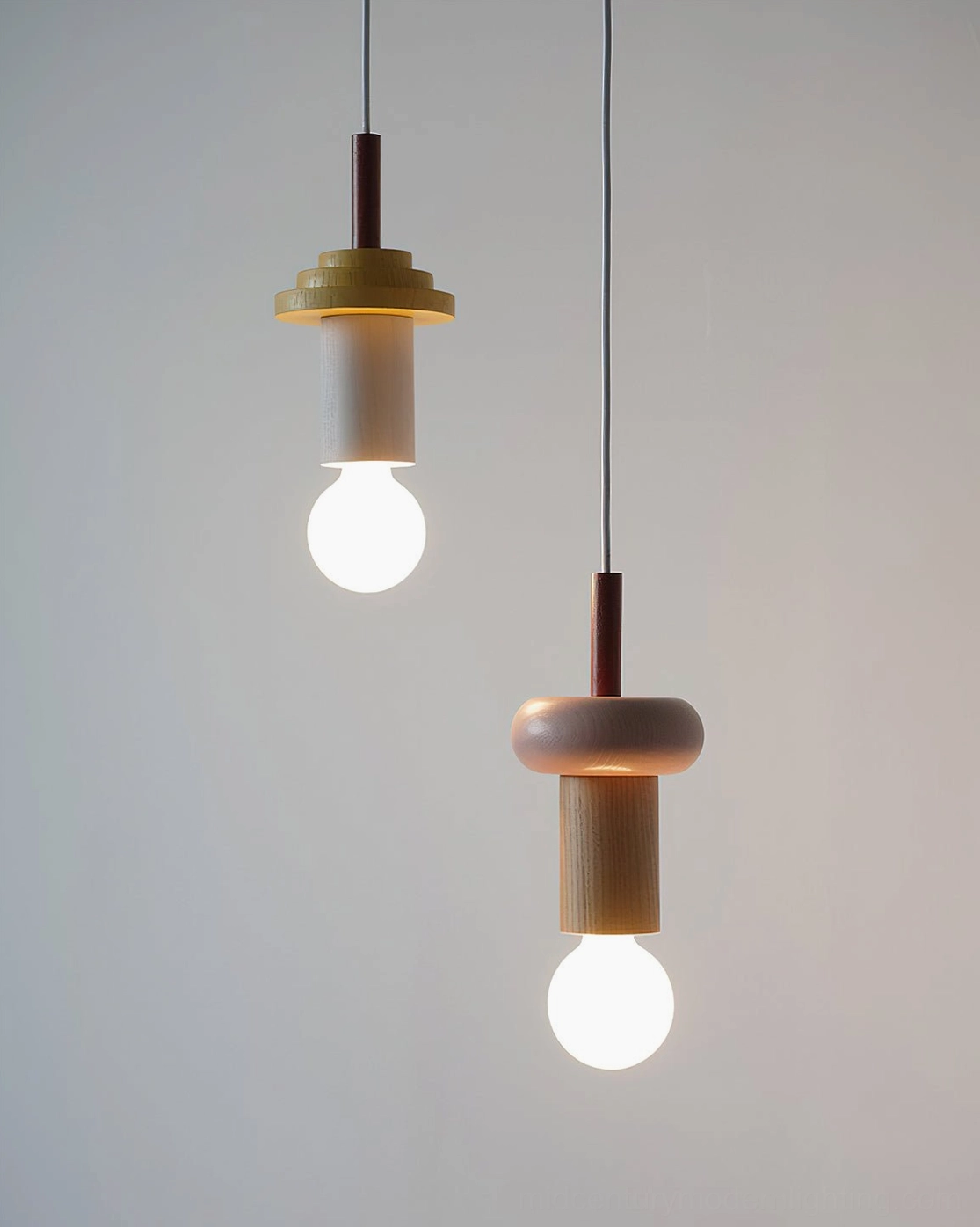 Vanya geometric wooden pendant light installation guide ceiling mount detail