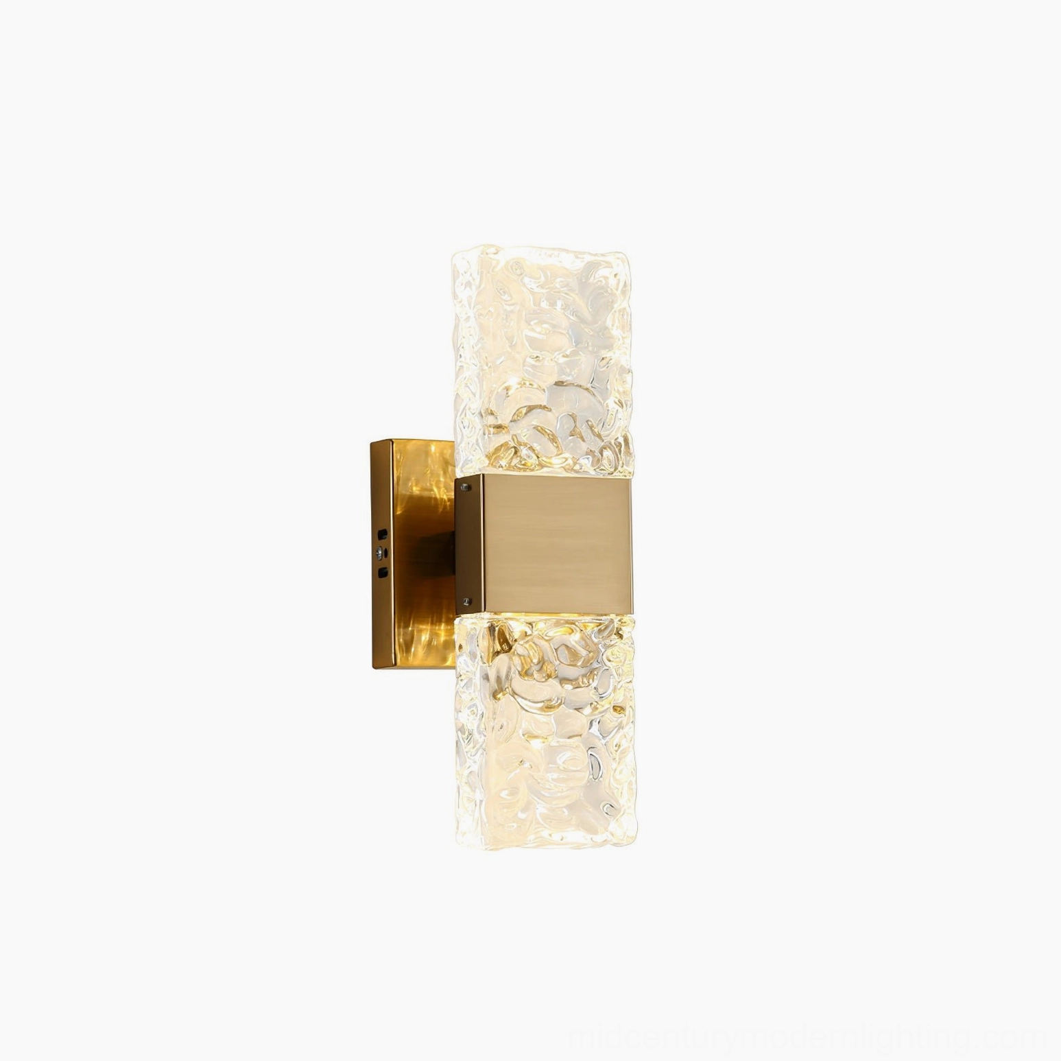 Vega textured glass wall sconce, luxury minimalist lighting for contemporary and mid-century homes