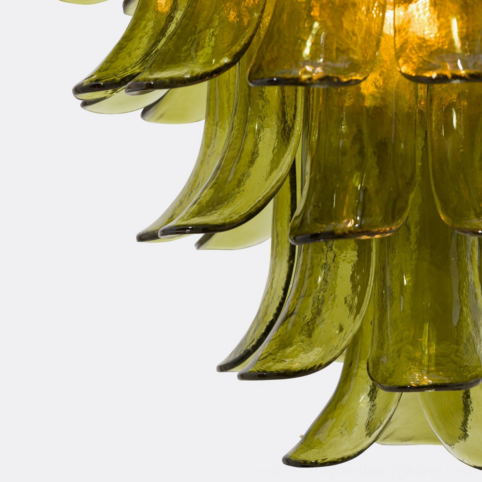 Macro photography of stacked glass petals revealing translucent light-transmitting properties and individual petal craftsmanship