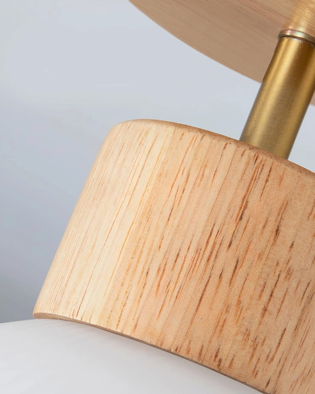 Vertical ribbed ceramic shade detail of modern ceiling light fixture, texture pattern