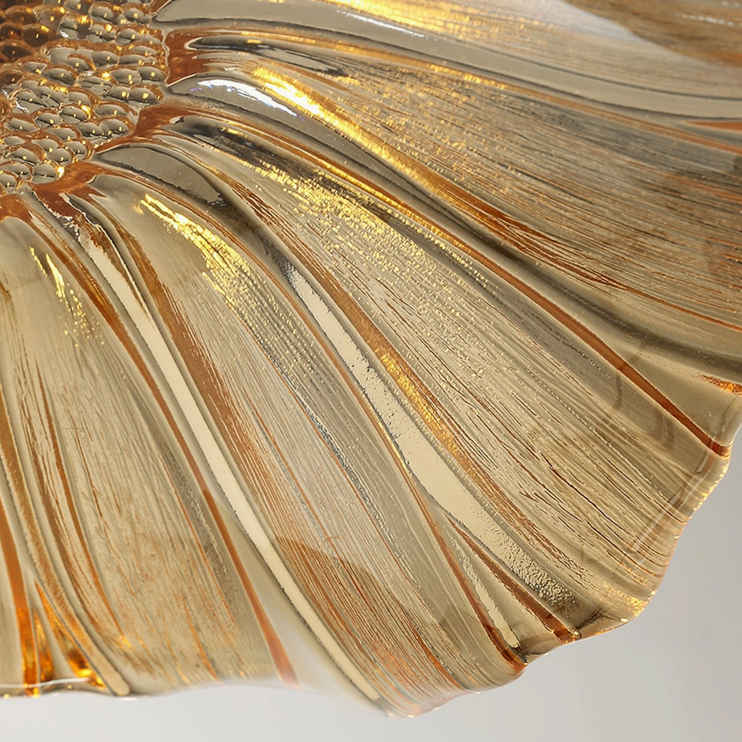 Vintage scalloped floral pendant lamp interior design ambient lighting warm tone