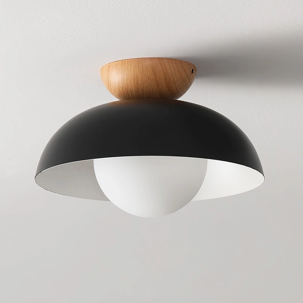 Volo ceiling lamp black and woodgrain finish - dual-tone modern interior comparison