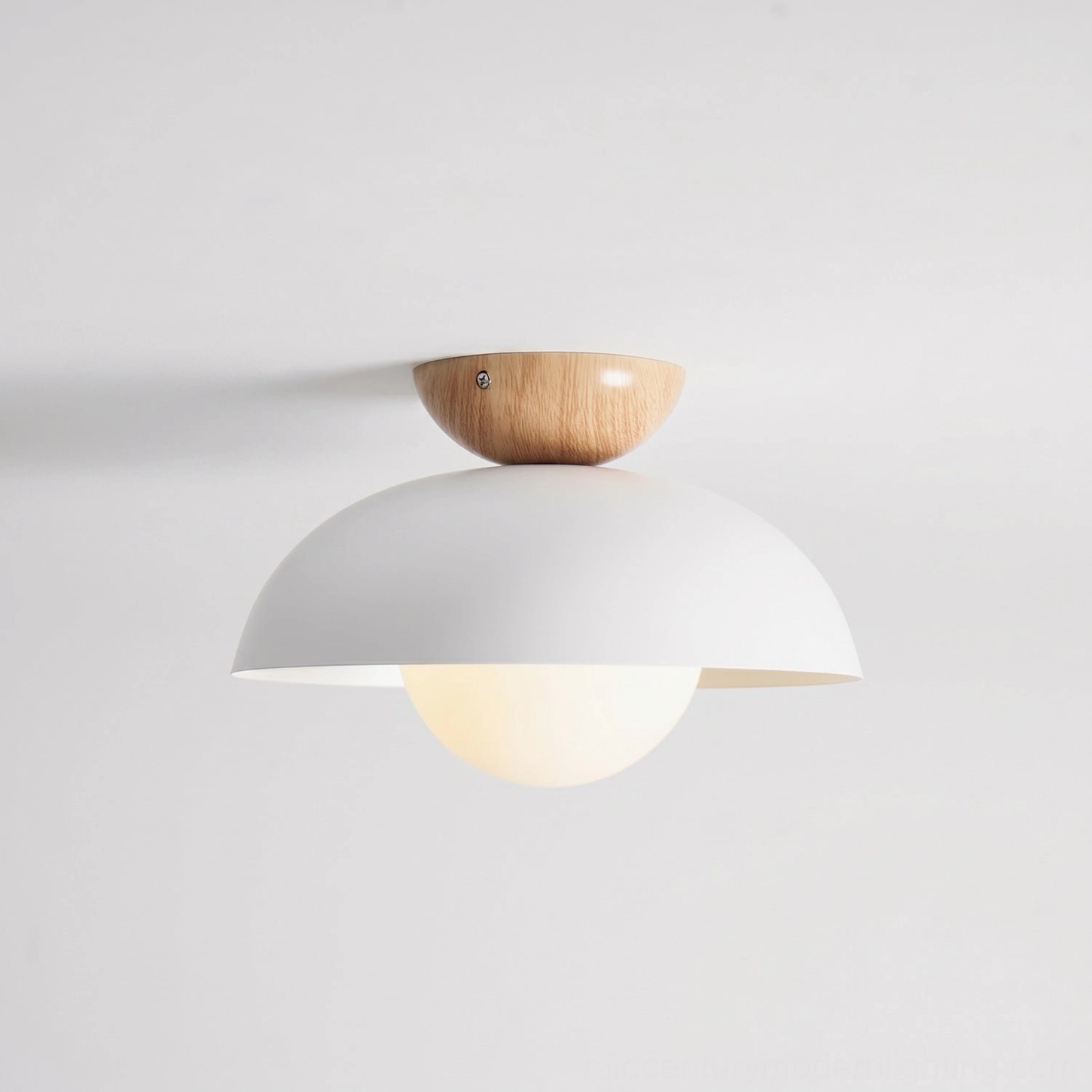 Volo ceiling lamp - stairwell installation, angled ceiling mounting, vertical hang detail