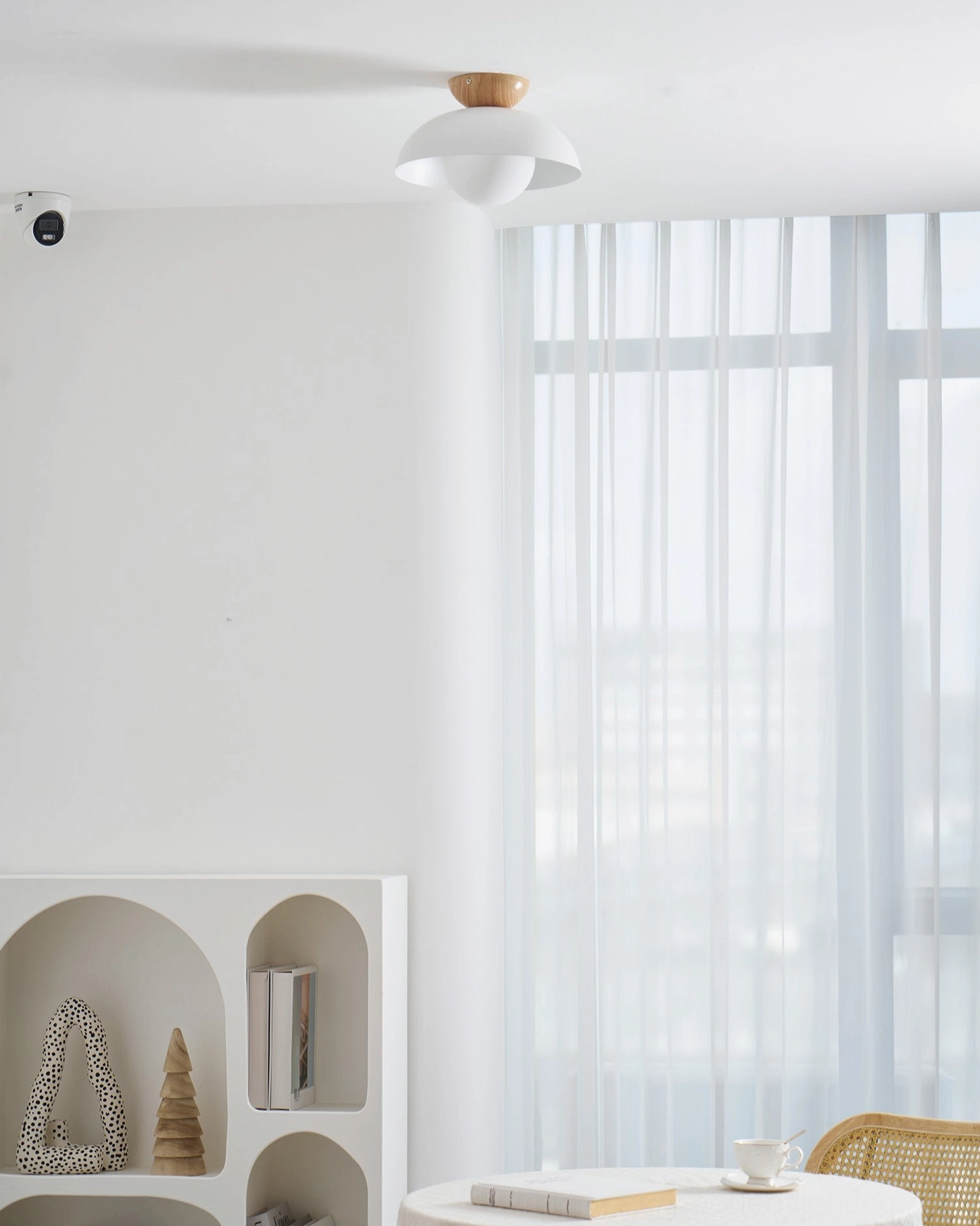 Volo white ceiling lamp - minimalist Nordic design, clean geometric form, soft ambient light