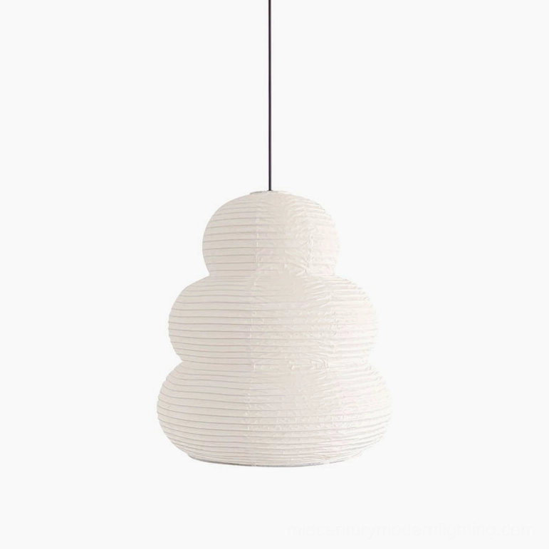 Washi 24N white mulberry paper pendant light 40cm diameter 50cm height specification view