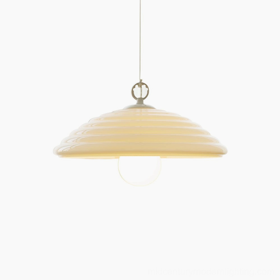 Wave pendant light fixture showing refined architectural design and glass dome shade quality for contemporary interiors