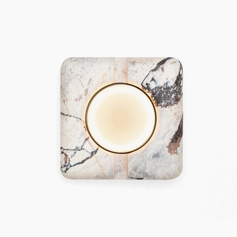 White marble wall lamp with frosted glass option ideal for minimalist modern interiors