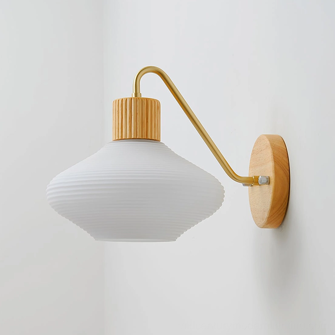 Wohlert mid-century modern wall sconce with frosted glass shade
