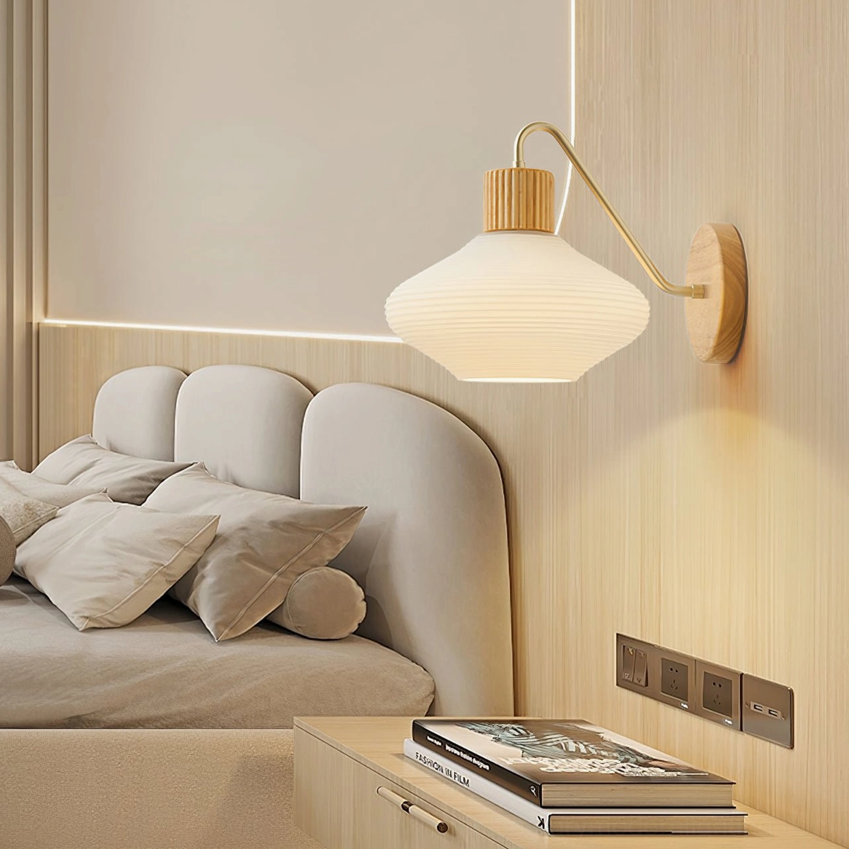 Wohlert Nordic wall-mounted sconce with artistic glass detailing