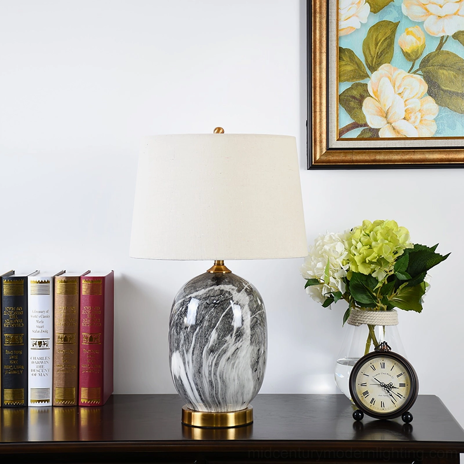 Yopal ceramic lamp base showing handcrafted marble texture and quality construction detail
