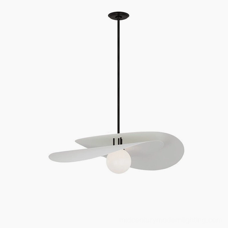 Zane pendant light in black and white color variant, full fixture view on neutral background