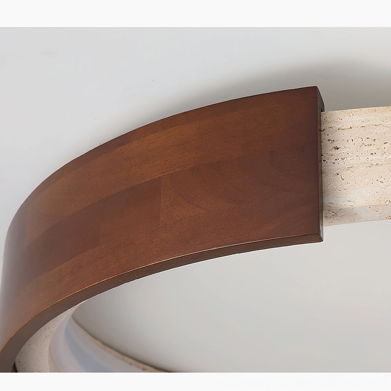 Zenova ceiling light warm LED illumination detail showing integrated light distribution and acrylic diffuser
