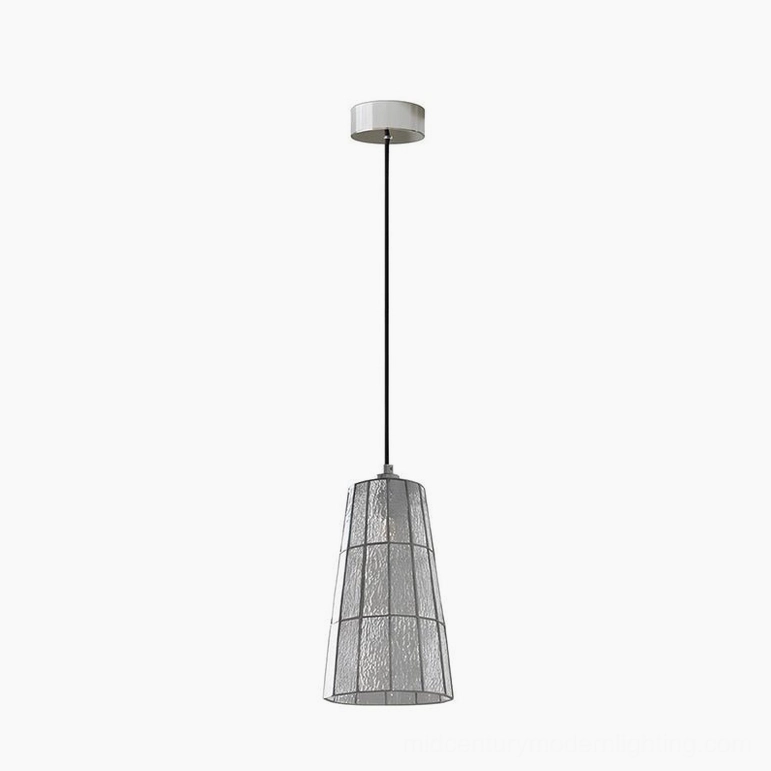 Zola clear geometric glass pendant lamp, transparent stained glass 11.4 inch standard pendant