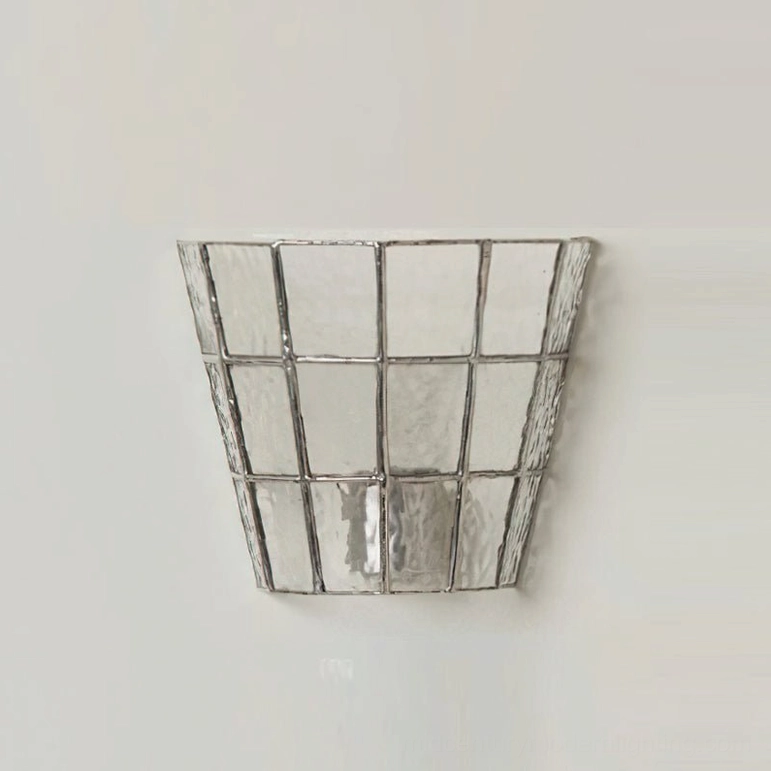 Zola clear glass wall sconce full product view showing compact profile and mounting hardware