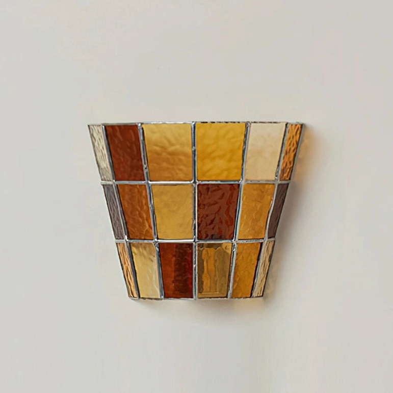 Zola orange-amber leaded glass wall sconce in jewel-tone colorway product photography